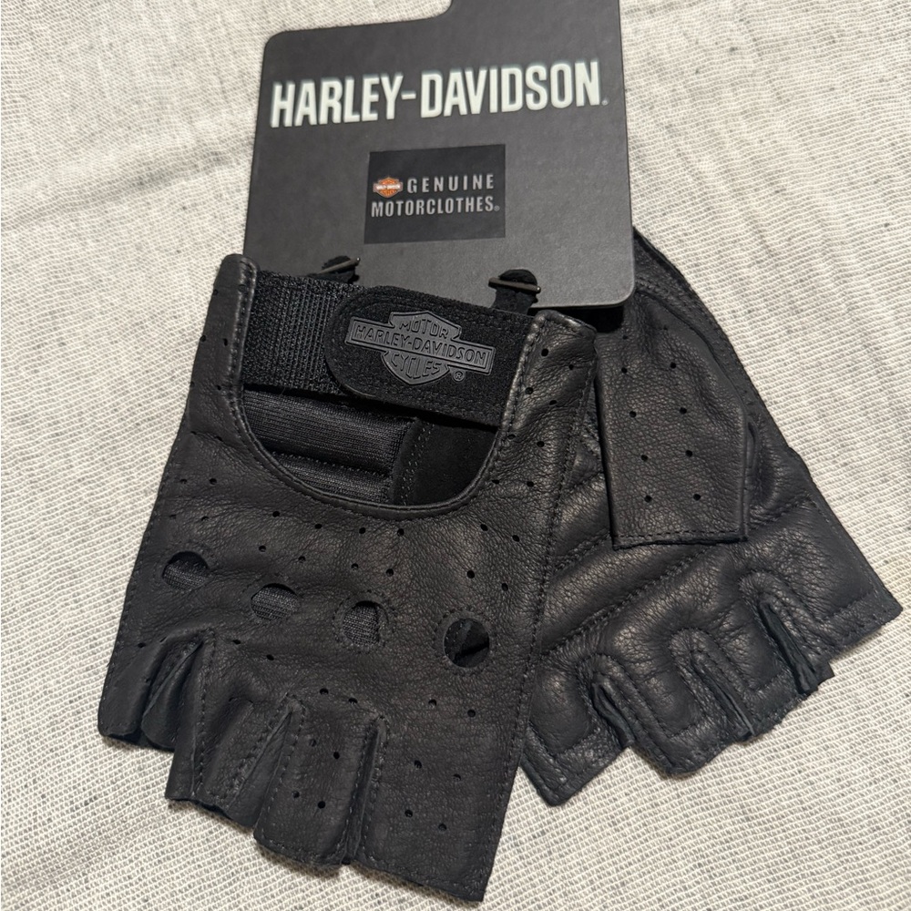 Harley-Davidson Black Fingerless Riding Gloves
